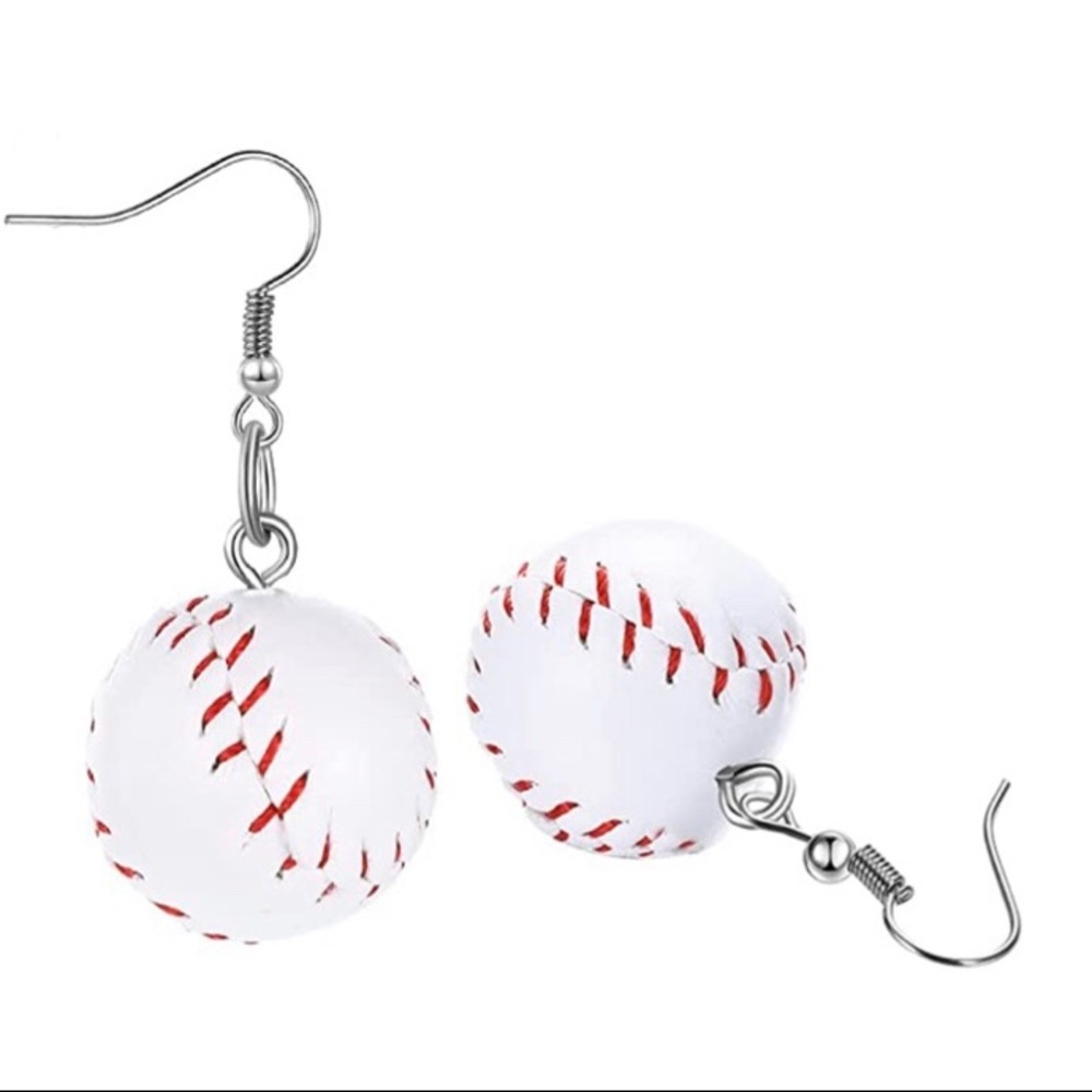 New in plastic Baseball pierced earrings
